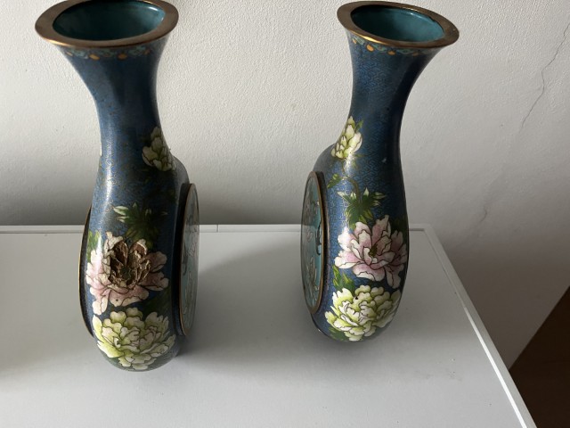 Cloisonne vazen set a 2 CLV0013 Smal