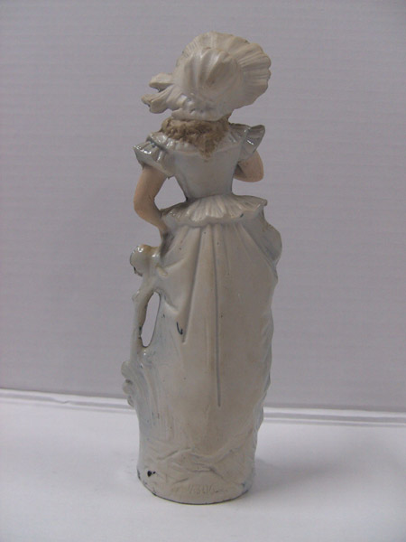 Keramiek beeld Dame met hoed (donkergroen )
