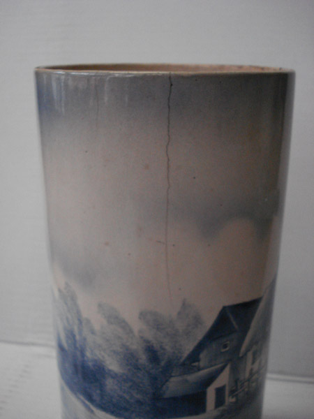 2 vazen blauw boerderij decor