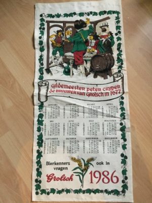 Katoenen Kalender Grolsch 1986