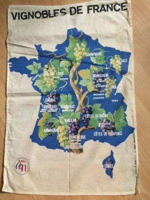 Wanddoek met afbeelding Wijn gebieden Frankrijk
