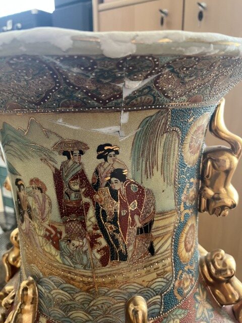 Chinese Japanse vaas Groot Decor. 5 mooi geklede dames